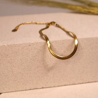 Bracelet plat 'serpent' - OLIVIA