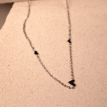 Ketting met 3 mini hartjes - BIBI