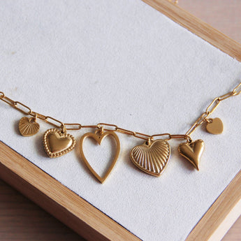 Ketting met hartjes - ROOS