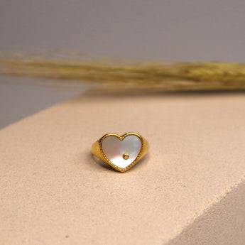 Bague avec coeur en nacre - FLOORTJE