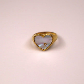 Bague avec coeur en nacre - FLOORTJE