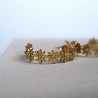 Boucles d'oreilles ouvertes avec fleurs - HOLLY