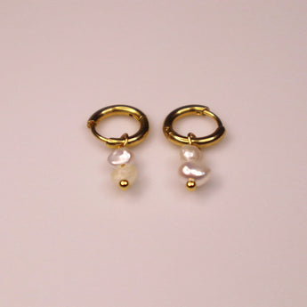 Boucles d'oreilles avec deux perles d'eau douce - JULIA