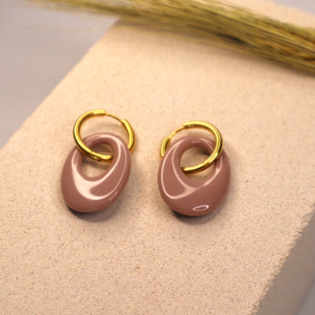 Boucles d'oreilles pendantes en résine – ROSE